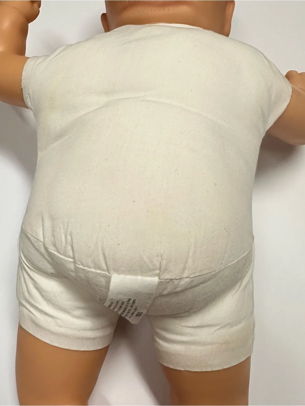 Vintage 1986 Playmates Grumpy Baby Doll Cloth & Vinyl Body Molded Hair Blue Eyes